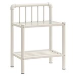 vidaXL Table de chevet Blanc/transparent 45x34 5x62 5cm Métal et verre