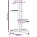 vidaXL Jardinière à 4 niveaux avec roues 44x23x80 cm Blanc Fer
