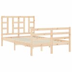 vidaXL Cadre de lit avec tête de lit 120x200 cm bois massif