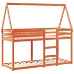 vidaXL Lit superposé avec toit cire marron 75x190cm bois massif de pin