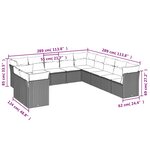 vidaXL Salon de jardin 11 Pièces avec coussins beige résine tressée