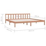 vidaXL Cadre de lit Marron miel Bois de pin massif 200x200 cm
