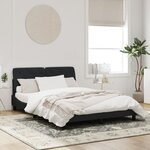 vidaXL Cadre de lit avec lumières LED noir 160x200 cm velours