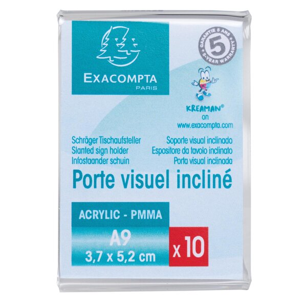 Lot De 10 Porte-étiquettes A9 Vertical - Cristal - X 20 - Exacompta