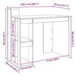 vidaXL Bureau noir 103 5x56 5x94 cm bois d'ingénierie