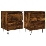 vidaXL Tables de chevet 2 Pièces chêne fumé 40x35x50 cm bois ingénierie
