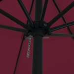 Parasol de jardin vidaXL ø395x245 cm Rouge Bordeaux