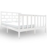vidaXL Cadre de lit Blanc Bois de pin massif 120x190 cm Petit double