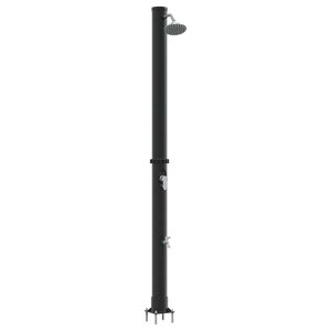 vidaXL Douche solaire extérieure Noir 217 cm PVC et aluminium