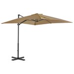 vidaXL Parasol en porte-à-faux et mât en aluminium 250x250 cm Taupe