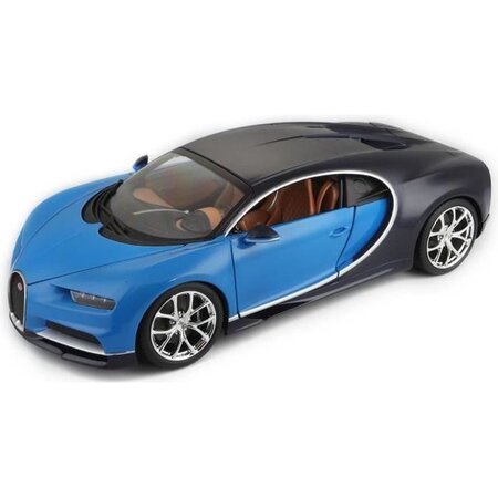 BBURAGO Voiture de collection en métal Bugatti Chiron bleue a l
