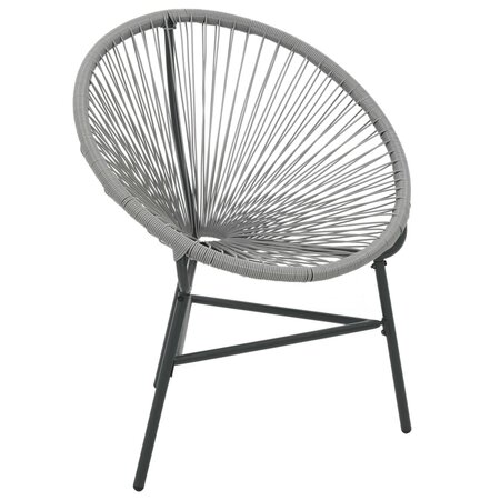 vidaXL Chaise de jardin sous forme de lune Résine tressée Gris