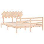 vidaXL Cadre de lit avec tête de lit 140x200 cm bois massif