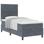 Lit Box Spring vidaXL avec Matelas Gris Foncé Velours Simple