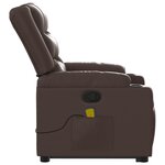 vidaXL Fauteuil inclinable de massage Marron Similicuir