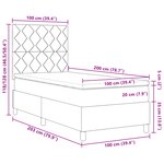 vidaXL Lit Box Spring avec Matelas Marron Foncé 100x200 cm Tissu