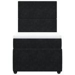 vidaXL Sommier à lattes de lit avec matelas Noir 90x190 cm Velours