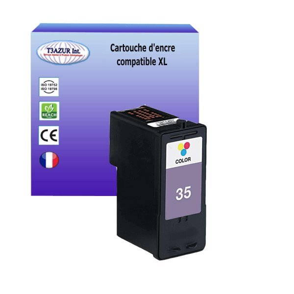 Cartouche compatible Lexmark 35 pour Lexmark X5320, X5340, X5370, X5400, X5410, X5450, X5470 - Couleur- T3AZUR