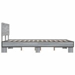 vidaXL Cadre de lit sonoma gris 120x190 cm bois d'ingénierie et métal