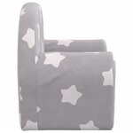 vidaXL Canapé pour enfants gris clair avec étoiles peluche douce