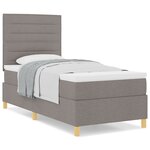 vidaXL Lit ressort avec matelas taupe 90x200 cm tissu