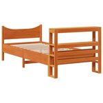 vidaXL Cadre de lit avec tête de lit cire marron 90x200 cm bois de pin