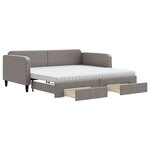 vidaXL Lit de jour avec gigogne et tiroirs taupe 100x200 cm tissu