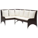 vidaXL Canapés d'angle de jardin 2 Pièces Résine tressée Marron