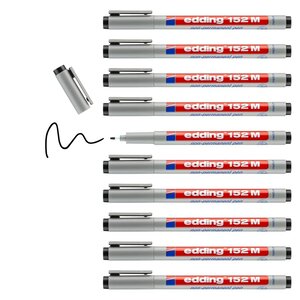 Feutre Non Permanent 152M Noir Pointe Moyenne 1 mm x 10 EDDING
