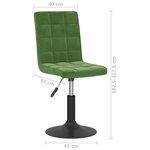 vidaXL Chaises pivotantes à manger lot de 6 vert foncé velours