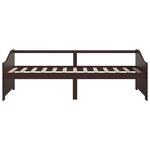 vidaXL Lit de repos 3 places Marron foncé Bois de pin massif 90x200 cm