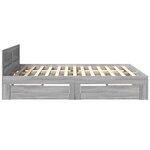 vidaXL Cadre de lit avec tête de lit sonoma gris 180x200 cm