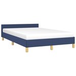 vidaXL Cadre de lit avec tête de lit bleu 120x190 cm tissu