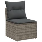 Ensemble de Canapés de Jardin vidaXL 6 Pièces avec Coussins Gris Rotin Poly