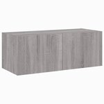 vidaXL Meuble TV mural avec lumières LED sonoma gris 80x35x31 cm