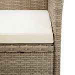 vidaXL Ensemble à manger de jardin 3 Pièces Beige