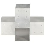 vidaXL Connecteur de poteau Forme en X Métal galvanisé 101x101 mm