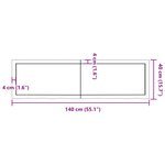 vidaXL Étagère murale 140x40x(2-4) cm bois de chêne massif non traité