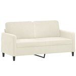 vidaXL Canapé 2 places avec oreillers décoratifs crème 140 cm velours
