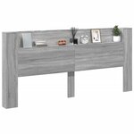 vidaXL Armoire tête de lit avec LED sonoma gris 220x16 5x103 5 cm