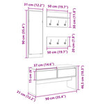 vidaXL Ensemble de meubles de couloir 4 Pièces chêne sonoma