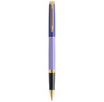 Stylo roller waterman hémisphère  laque violette  finition en plaqué or  recharge noire pointe fine  coffret cadeau