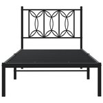 vidaXL Cadre de lit métal avec tête de lit noir 90x190 cm
