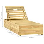 vidaXL Chaise longue avec coussin vert Bois de pin imprégné