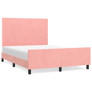 vidaXL Cadre de lit avec tête de lit Rose 140x190 cm Velours