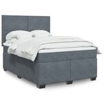 vidaXL Sommier à lattes de lit et matelas Gris foncé 140x200cm Velours