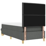 vidaXL Lit Box Spring avec Matelas & Banc Gris Foncé 90x200 cm Tissu