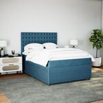 vidaXL Sommier à lattes de lit et matelas bleu 160x200 cm velours