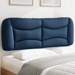 vidaXL Coussin de tête de lit bleu 140 cm tissu