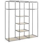 vidaXL Armoire avec compartiments et barres Crème 150x45x175 cm Tissu